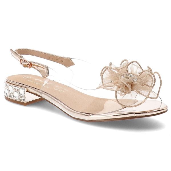 Różowe Sandały S.Barski Modne Obuwie Damskie. Czerwone sandały S.BARSKI, bez wzorów, z tiulu, bez obcasa, na obcasie, bez zapięcia. Za 199.00 zł.