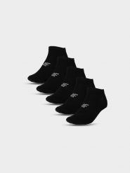 4F Skarpety casual przed kostkę (5-pack) damskie - czarne 35-38. Czarne skarpety 4f, bez wzorów, z bawełny. Za 54.99 zł.