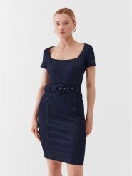 Guess Sukienka codzienna W3YK70 KBU70 Granatowy Bodycon Fit. Niebieskie sukienki Guess, na co dzień, l, z aplikacjami, z syntetyku, bez kołnierzyka, bez ramiączek, bodycon. Za 389.99 zł.