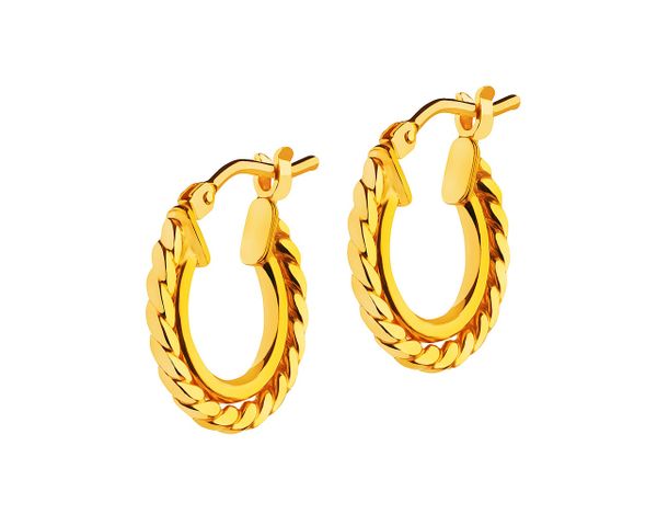 Złote kolczyki - koła, 14 mm. Żółte kolczyki Apart, złote. Za 759.00 zł.