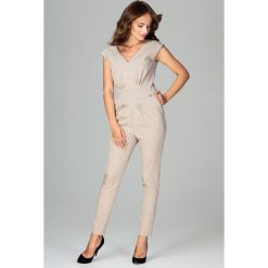 Kombinezon z zakładkami k496. Brązowe szorty Global, bez wzorów, eleganckie. Za 189.00 zł.