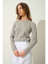 AUTHENTIC CASHMERE Kaszmirowy sweter "Epéna" w kolorze jasnoszarym rozmiar: M. Szare swetry AUTHENTIC CASHMERE, m, bez wzorów, z kaszmiru, bez ramiączek. Za 272.95 zł.