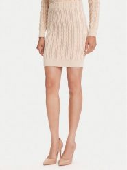 Guess Spódnica mini W5YD68 Z3OU0 Beżowy Regular Fit. Brązowe spódnice Guess, l, z aplikacjami, z bawełny, mini. Za 399.99 zł.