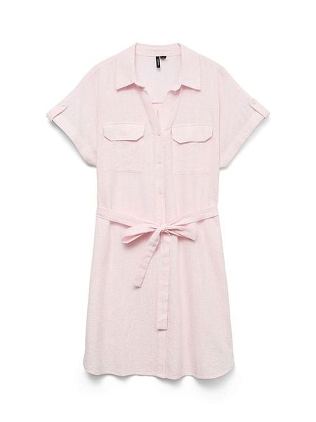 Vero Moda Sukienka w kolorze jasnoróżowym rozmiar: M. Różowe sukienki Vero Moda, na co dzień, m, bez wzorów, z bawełny, bez kołnierzyka, bez ramiączek, mini, proste. Za 90.95 zł.