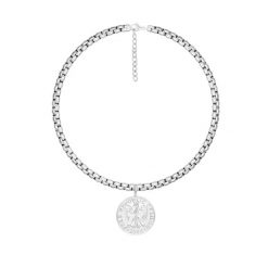 Bransoletka łańcuch Cube posrebrzana z Monetą Szczęścia. Brązowe bransoletki Lilou, posrebrzane. Za 278.00 zł.