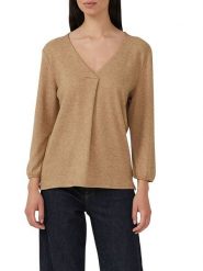 S.Oliver Bluzka w kolorze jasnobrązowym rozmiar: 46. Brązowe bluzki S.Oliver, s, bez wzorów, bez kołnierzyka, bez ramiączek. Za 73.99 zł.