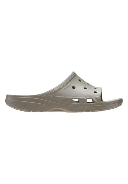 Klapki Dla Dorosłych Crocs Mens Saturday Slide. Szare klapki Crocs, bez wzorów, z materiału, bez obcasa. Za 139.99 zł.