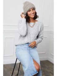 L'armoire de Suzette Sweter w kolorze szarym rozmiar: 34/36. Szare swetry L'armoire de Suzette, l, bez wzorów, ze splotem, bez ramiączek. Za 113.63 zł.