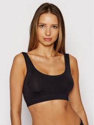Hanro Biustonosz top Touch Feeling 1810 Czarny. Czarne biustonosze Hanro, s, bez wzorów, z syntetyku, bez kołnierzyka, bez ramiączek. Za 159.99 zł.