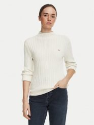 Calvin Klein Jeans Sweter LV047H304G Kremowy Regular Fit. Białe swetry Calvin Klein Jeans, s, bez wzorów, z bawełny, bez ramiączek. Za 409.99 zł.