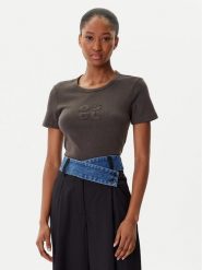 Desigual T-Shirt Praga 25WWTK46 Szary Regular Fit. Szare t-shirty Desigual, m, bez wzorów, z bawełny, bez kołnierzyka, bez ramiączek. Za 219.99 zł.