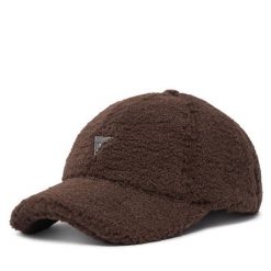 Czapka z daszkiem Guess. Brązowe czapki Guess, z aplikacjami. Za 264.99 zł.