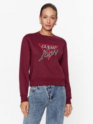 Guess Bluza W3BQ14 KB681 Bordowy Regular Fit. Czerwone bluzy Guess, xs, z aplikacjami, z bawełny, bez kaptura. Za 279.99 zł.