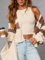 Milan Kiss Kardigan w kolorze kremowo-brązowym rozmiar: M. Brązowe kardigany Milan Kiss, m, bez wzorów, z bawełny. Za 165.99 zł.