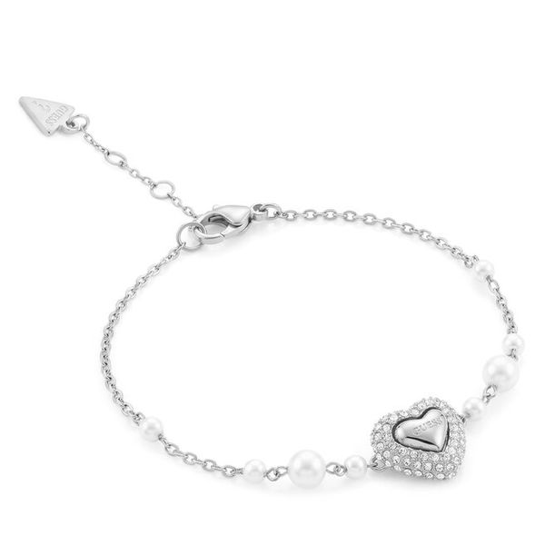 Kolczyki Guess. Szare bransoletki Guess, srebrne. Za 168.99 zł.