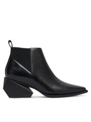 United Nude Botki Ricky J Mid 110390116 Czarny. Czarne botki United Nude, bez wzorów, ze skóry, bez obcasa, na słupku, bez zapięcia. Za 1,539.00 zł.