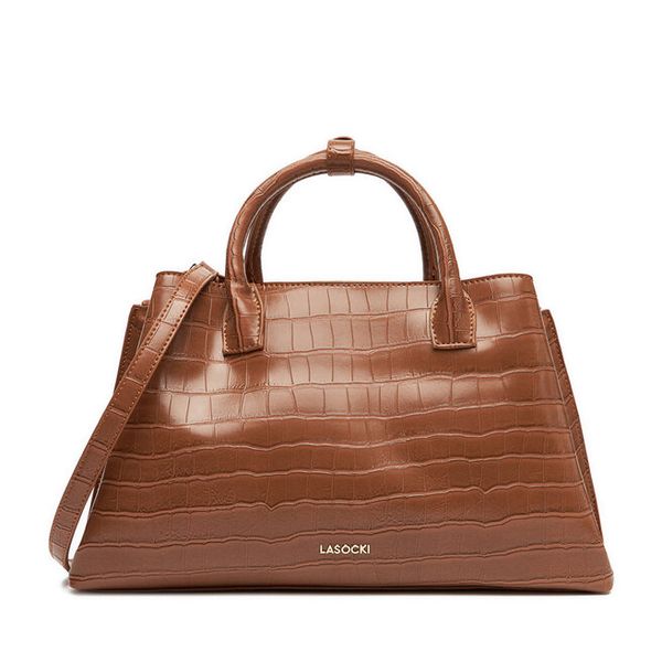 Torebka Lasocki. Brązowe torebki klasyczne Lasocki, bez wzorów, bez dodatków. Za 199.99 zł.