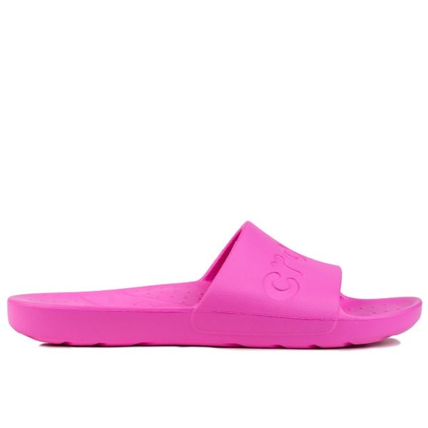 Klapki damskie sportowe Crocs SLIDE. Czerwone klapki Crocs, bez wzorów, z materiału, bez obcasa. Za 119.00 zł.