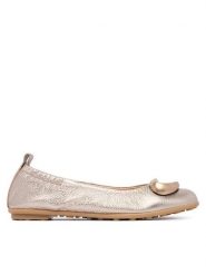 Hispanitas Baleriny HV263931 C002 Złoty. Żółte baleriny Hispanitas, bez wzorów, ze skóry, bez obcasa. Za 479.99 zł.