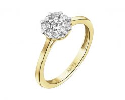 Pierścionek z żółtego złota z diamentami - 0,34 ct - próba 585. Żółte pierścionki Apart, z diamentem, złote. W wyprzedaży za 5,593.00 zł.