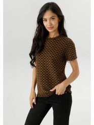 Aniston Koszulka w kolorze karmelowo-czarnym rozmiar: 42. Brązowe bluzki Aniston, bez wzorów, bez kołnierzyka, bez ramiączek. Za 69.75 zł.