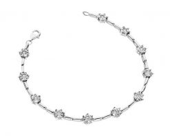 Bransoletka z białego złota z brylantami - 18 cm - 1,15 ct - próba 585. Białe bransoletki Apart, z brylantem, złote. Za 15,990.00 zł.