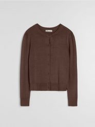 Wiskozowy kardigan - brązowy. Brązowe kardigany Sinsay, l, bez wzorów, z wiskozy. Za 29.99 zł.