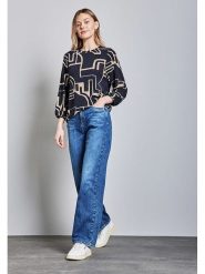 Street One Bluzka w kolorze granatowo-kremowym rozmiar: 40. Brązowe bluzki Street One, bez wzorów, street, bez kołnierzyka, bez ramiączek. Za 123.95 zł.
