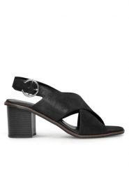 Lasocki Sandały WB-MIMI-04 Czarny. Czarne sandały Lasocki, bez wzorów, ze skóry, bez obcasa, na słupku, bez zapięcia. Za 119.99 zł.