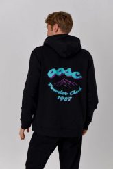 Bluza z kapturem Powder Club. Czarne bluzy OOSC, xl, bez wzorów, z bawełny, z kapturem. Za 294.99 zł.