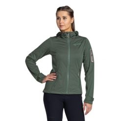 Damska kurtka softshell Kilpi BELTRA-W. Zielone kurtki sportowe Kilpi, xs, bez wzorów, z softshellu, bez kaptura, trekkingowe. Za 370.41 zł.