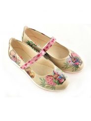 Goby Baleriny w kolorze beżowym ze wzorem rozmiar: 35. Brązowe baleriny Goby, bez wzorów, z okrągłym noskiem, bez obcasa. Za 173.99 zł.