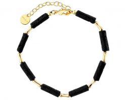 Bransoletka z mosiądzu pozłacana z lawą. Bransoletki Artelioni, z lawą, pozłacane. Za 139.00 zł.