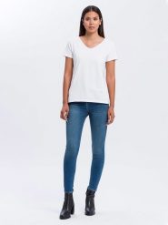 Cross Jeans Dżinsy - Skinny fit - w kolorze niebieskim rozmiar: W28/L30. Niebieskie jeansy Cross Jeans, l, z aplikacjami, z podwyższonym stanem. Za 65.23 zł.