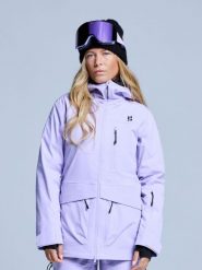 Kurtka narciarska - Damska - Hardshell - Freeride 3L - Liliowa. Fioletowe kurtki narciarskie POEDERBAAS, l, bez wzorów, z hardshellu, z kapturem, narciarskie. Za 1,371.22 zł.