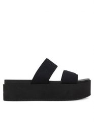 Calvin Klein Jeans Klapki Flatform Sandal Webbing In YW0YW01789 Czarny. Czarne klapki Calvin Klein Jeans, bez wzorów, z jeansu, bez obcasa. Za 239.99 zł.