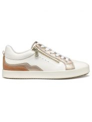 Geox Skórzane sneakersy "Blomiee" w kolorze jasnobrązowo-białym rozmiar: 37. Białe trampki Geox, bez wzorów, z materiału, bez zapięcia. Za 252.95 zł.