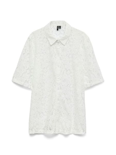 Vero Moda Bluzka w kolorze białym rozmiar: M. Białe bluzki Vero Moda, m, bez wzorów, z koronki, bez kołnierzyka, bez ramiączek. Za 89.05 zł.