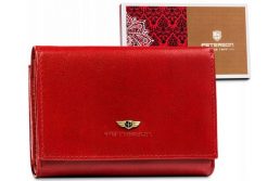 Portfel czerwony Peterson [DH] PTN 247-BO. Czerwone portfele Peterson, bez wzorów, ze skóry. Za 106.99 zł.