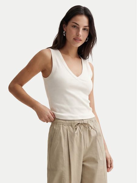 Vero Moda Top Chloe 10342916 Biały Regular Fit. Białe topy Vero Moda, m, bez wzorów, z bawełny, bez kołnierzyka, bez ramiączek. Za 69.99 zł.