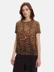 Guess Bluzka 5YGH29 7320A Brązowy Regular Fit. Brązowe bluzki Guess, z aplikacjami, z jedwabiu, bez kołnierzyka, bez ramiączek. Za 889.99 zł.