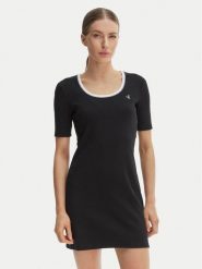 Calvin Klein Jeans Sukienka codzienna LV047F224G Czarny Slim Fit. Czarne sukienki Calvin Klein Jeans, na co dzień, xl, bez wzorów, z bawełny, bez kołnierzyka, bez ramiączek, proste. Za 329.99 zł.