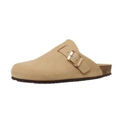 Sandały damskie Geox Brionia. Brązowe sandały Geox, bez wzorów, z materiału, eleganckie, bez obcasa, bez zapięcia. Za 336.00 zł.