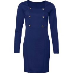 Sukienka biznesowa bonprix kobaltowy. Niebieskie sukienki bonprix, do pracy, bez wzorów, biznesowe, bez kołnierzyka, bez ramiączek. Za 54.99 zł.