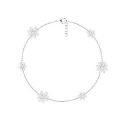 Bransoletka Flowers na łańcuszku posrebrzana. Szare bransoletki Lilou, posrebrzane. Za 179.00 zł.