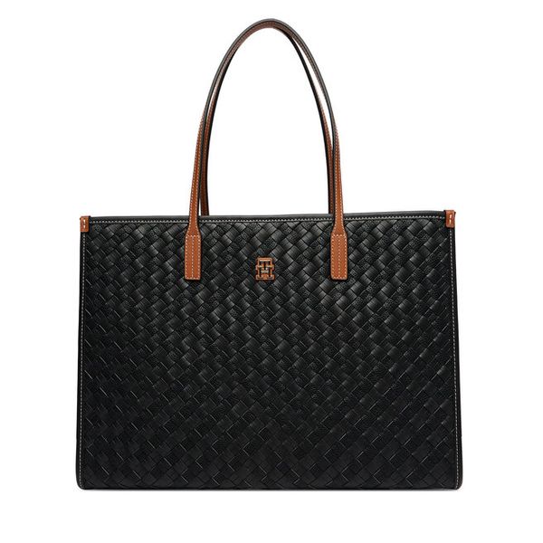 Torebka Tommy Hilfiger. Czarne shopper TOMMY HILFIGER, bez wzorów, bez dodatków. Za 438.99 zł.