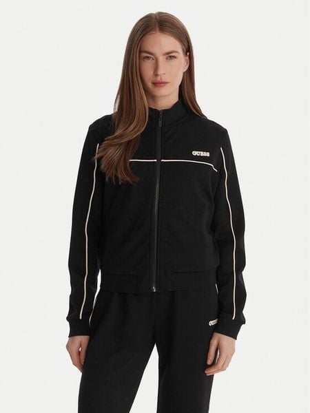 Guess Bluza V6GQ09 K3001 Czarny Regular Fit. Czarne bluzy Guess, s, z aplikacjami, z syntetyku, bez kaptura. Za 245.99 zł.
