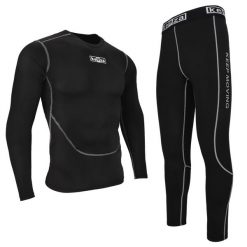 Komplet termoaktywny bielizna termiczna Keeza. Czarna bielizna sportowa KEEZA, m, bez wzorów. Za 128.00 zł.