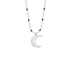 Naszyjnik z posrebrzanym Lune na emaliowanym łańcuszku. Szare naszyjniki Lilou, posrebrzane. Za 278.00 zł.