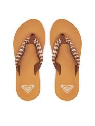 Roxy Japonki ARJL101113 Brązowy. Brązowe klapki Roxy, bez wzorów, z materiału, bez obcasa. Za 119.99 zł.